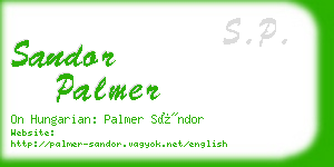 sandor palmer business card